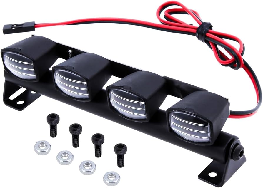 Amazon.com: HobbyPark RC Car Light Bar Kit 4 LEDs Body Shell Roof