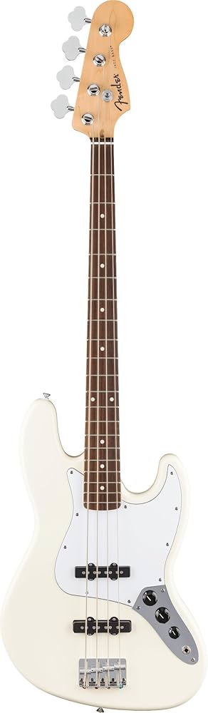 Amazon.com: Fender Standard Jazz Bass - Olympic White, Laurel