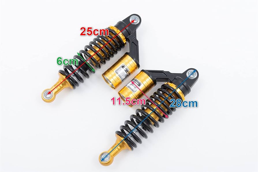 Amazon | 【x-cars】汎用品 250mm タンク付き リアサスペンション 黒金