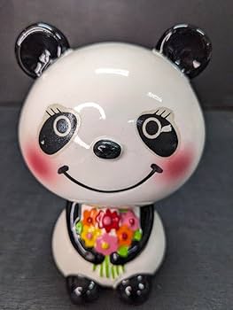 Amazon.co.jp: 内藤ルネ RUNE パンダ 花貯金箱 陶器 当時物 : ホビー