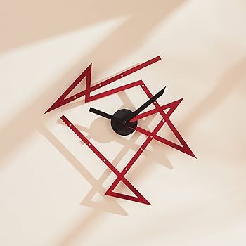 Alessi Time Maze Wall Clock-Steel Coloured with Epoxy Resin, Red