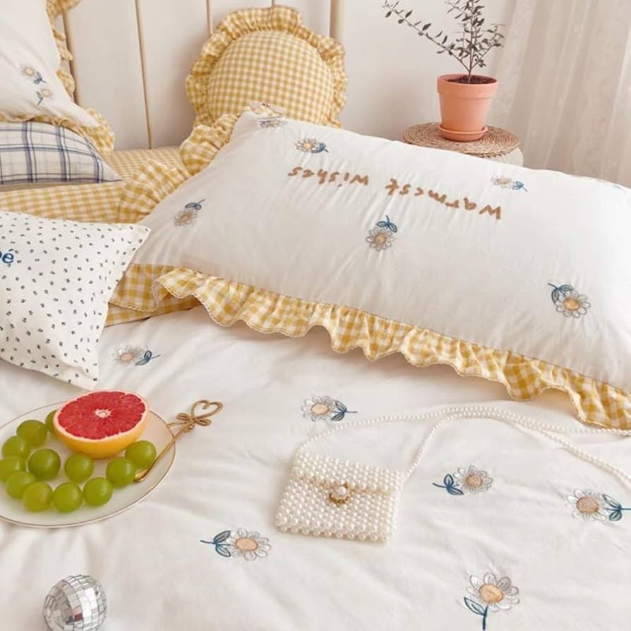 Amazon｜[ZS2L7] 布団カバー 寝具カバー ベッドカバー 北欧 イエロー