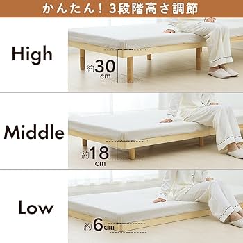 Amazon｜アイリスプラザ ベッド ベッドフレーム セミダブル 3段階 高さ