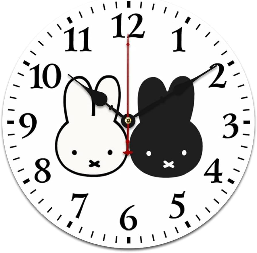Amazon.co.jp: ミッフィー 掛け時計 木製壁掛け時計 静音 連続秒針