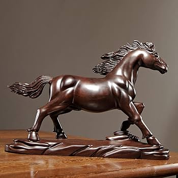 木製馬の彫刻 立ち上がりデザイン 高さ 約64cm シャビー オブジェ 店舗