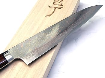 Amazon | 佐治武士作 V金10号W有色ダマスカス 牛刀240 アイアンウッド