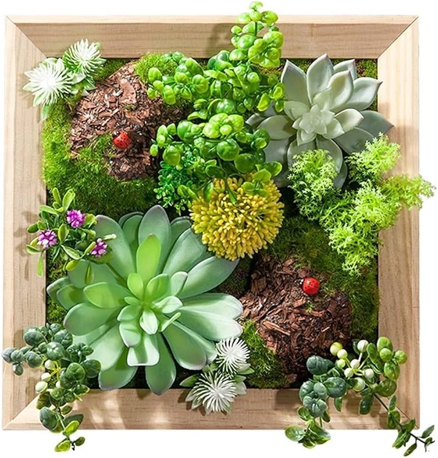 Amazon｜MedianField 【 ウォールグリーン 壁掛け フェイク 木枠