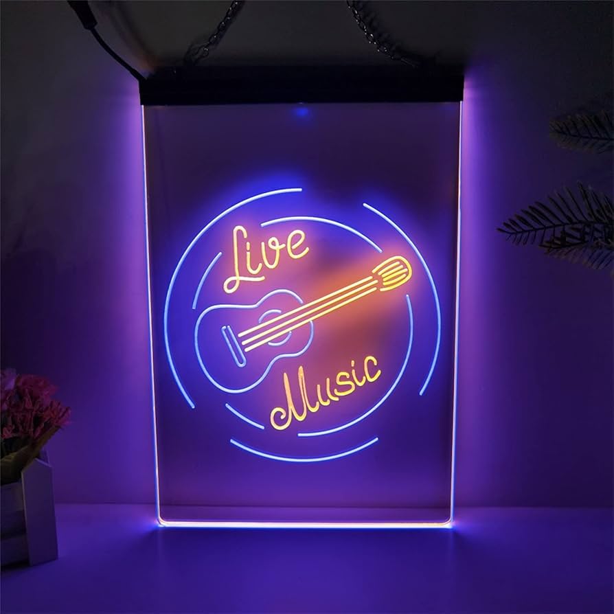 Amazon.co.jp: ライブミュージックギターバンドLEDネオンサイン