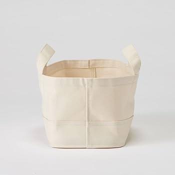 Amazon.co.jp: 無印良品 持ち手付帆布長方形バスケット 中 幅37×奥行