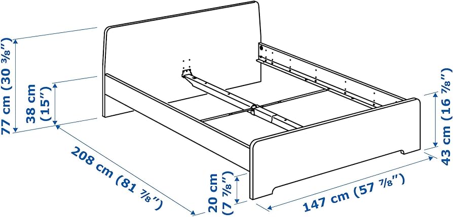 Amazon｜IKEA ASKVOLL ベッドフレーム、140x200cm、ホワイト/ルロイ