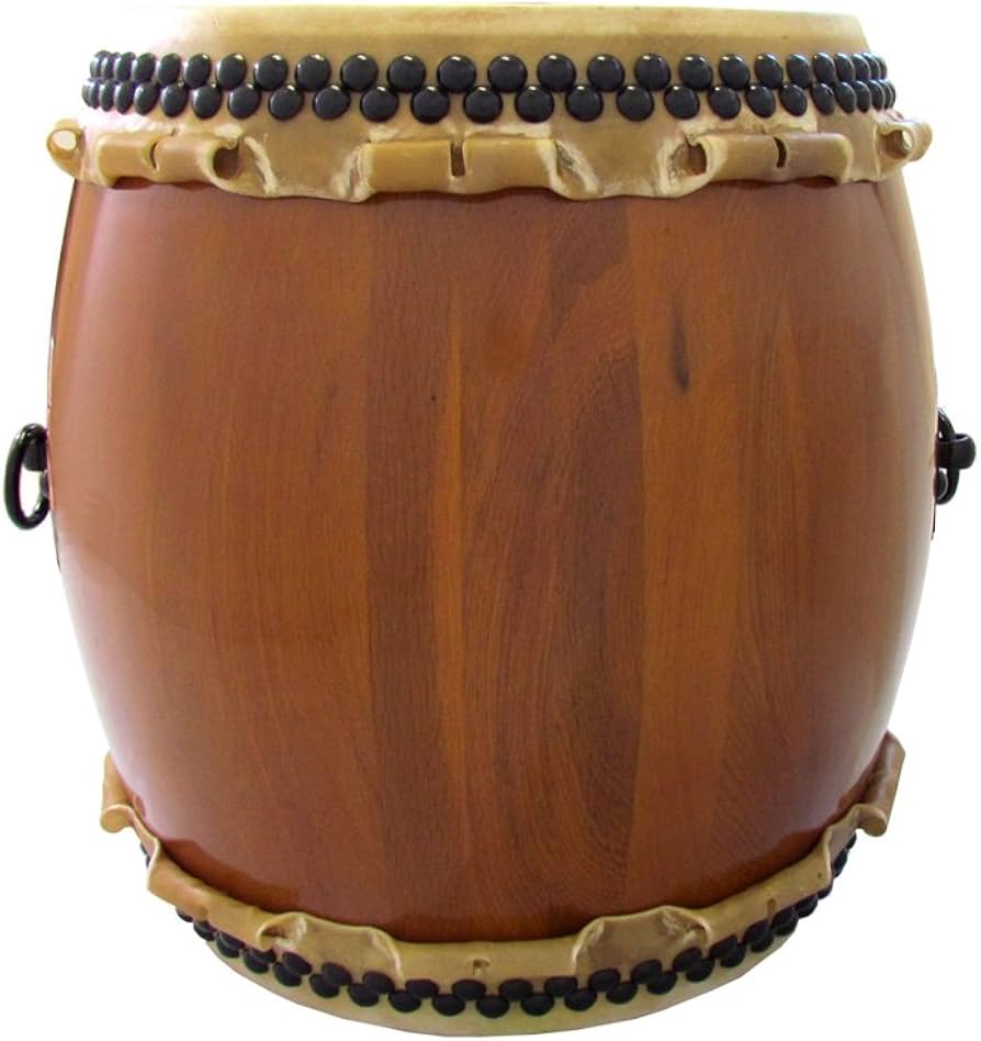 Amazon | 宮太鼓(長胴太鼓)バチ付 日和太鼓 目有(樽胴)1尺4寸 | 太鼓