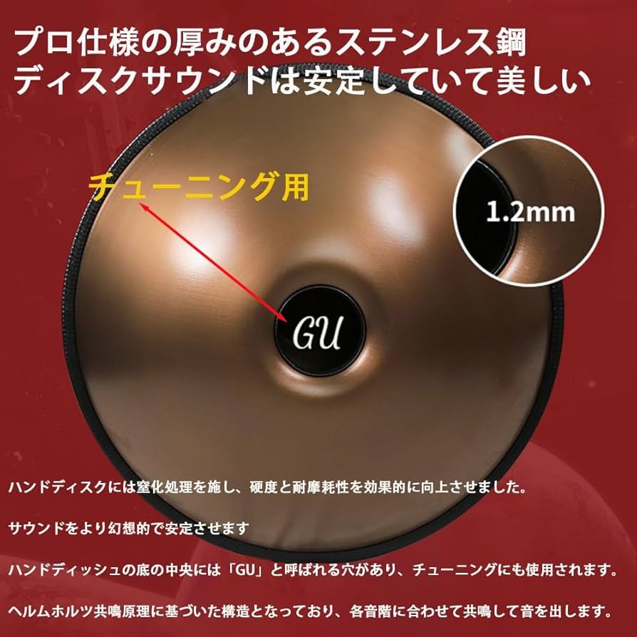 ハンドパン 56センチ 10音 DマイナーA＝440Hz 音のチューニングが正確