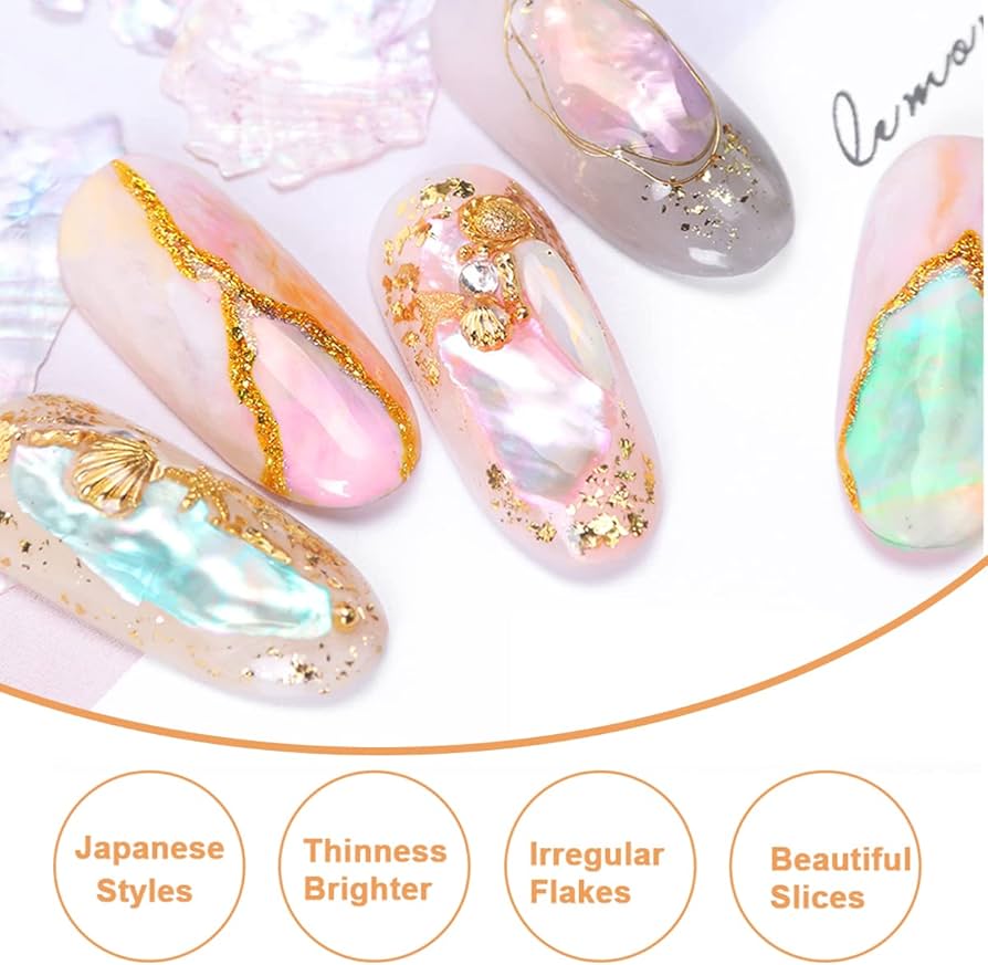 Amazon | シェルフレーク 12色セット ネイルパーツ 貝殻 ネイルアート