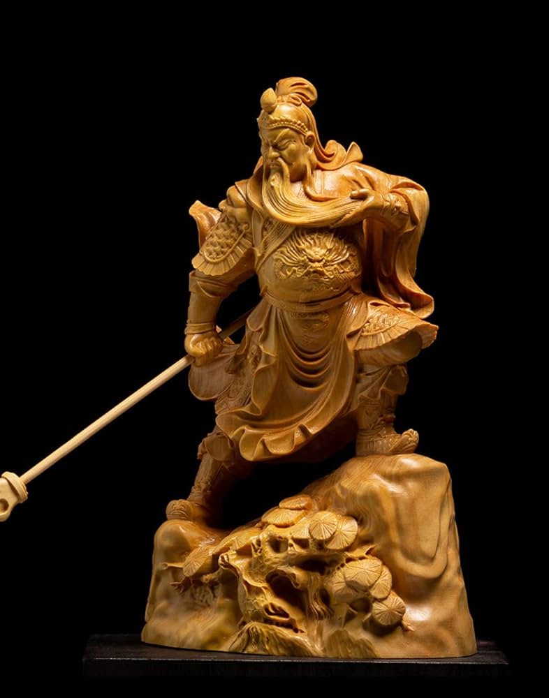 Amazon.co.jp: 関羽置物 木製フィギュア ツゲ 柘植木彫り【 三国志