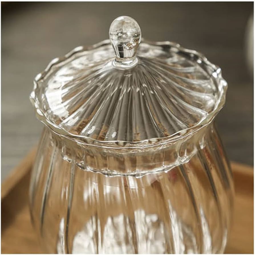 ナンタケットバスケット・ガラス・キャンディーポット・底にヒビ有