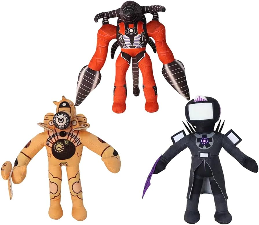 Amazon.co.jp: SkibidToilet シリーズ ぬいぐるみ 3 個、Skibid トイレ