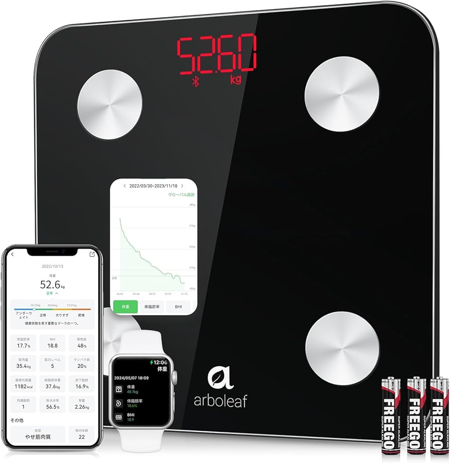 Amazon.co.jp : arboleaf 体重計 スマホ連動 体組成計 体脂肪計 14項目