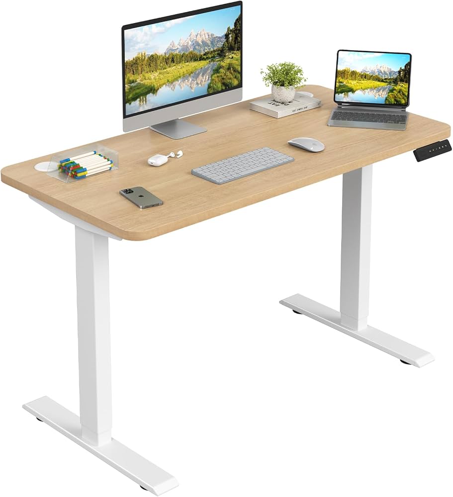 Amazon | Sunon 電動昇降式デスク 2モーター付き 一枚板 幅120cm