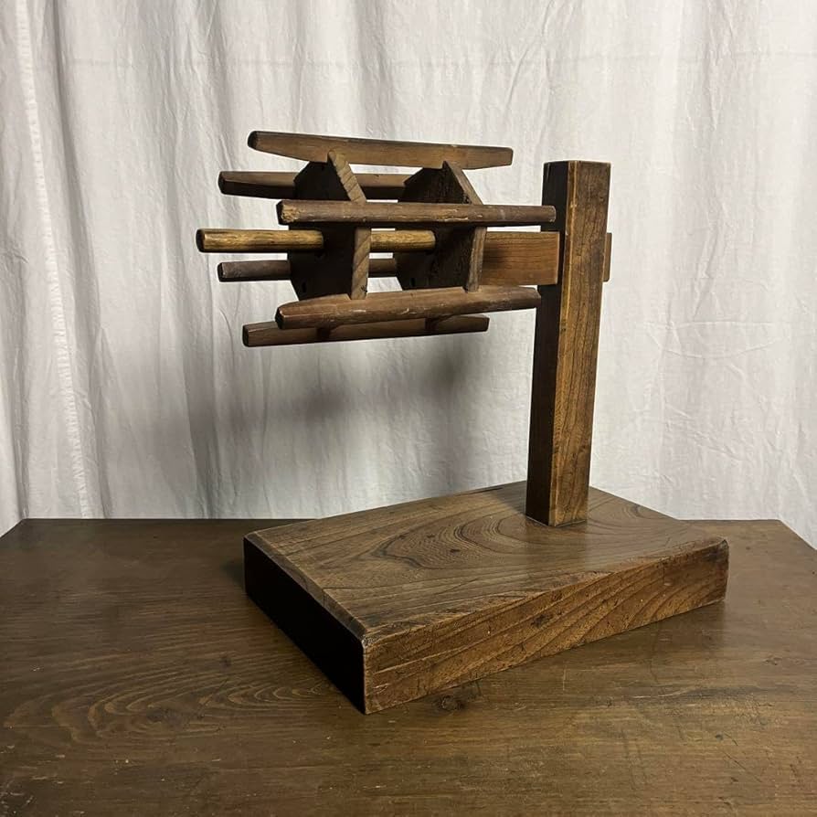 Amazon.co.jp: 古道具 アンティーク木製 無垢材 昔の古い糸巻き B