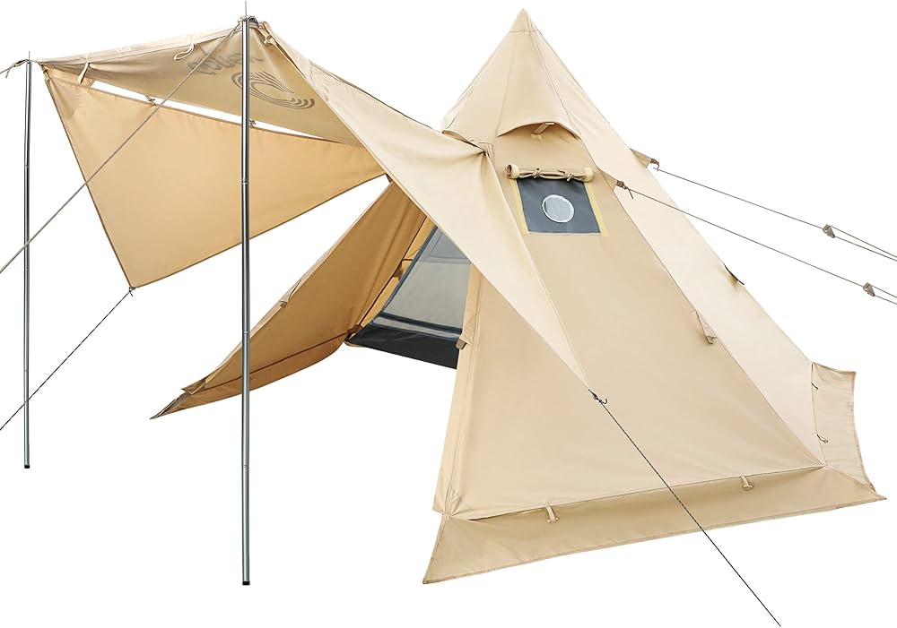 Amazon.co.jp: Gonex ワンポールテント TC テント 1人用 煙突穴付き