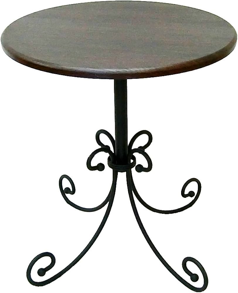 Amazon｜サイドテーブル 丸 48 アイアン脚 カフェテーブル