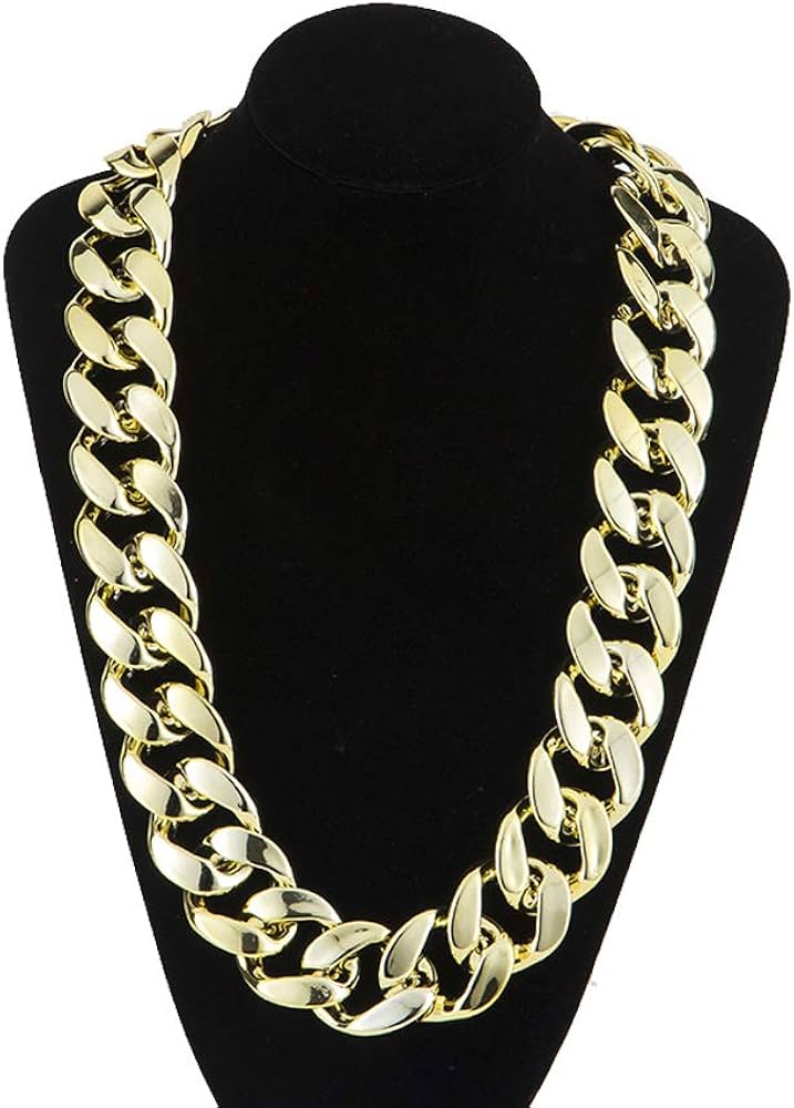 Amazon.co.jp: Olive-G 極太 ゴールド チェーンネックレス ダンス