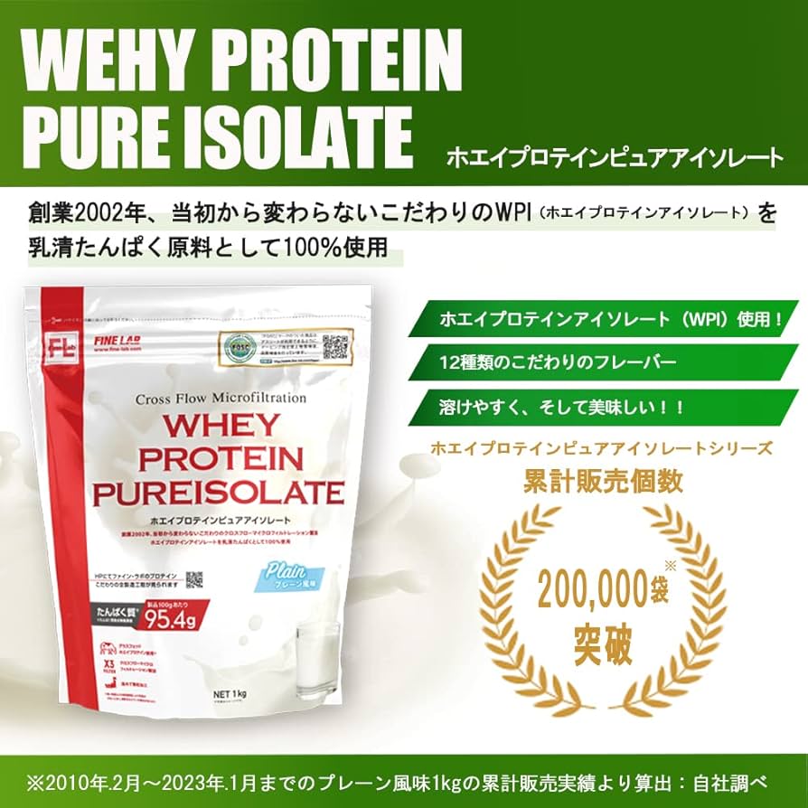 Amazon | ホエイプロテインピュアアイソレート プレーン 1Kg