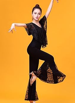 Amazon.co.jp: 社交ダンス 練習用ラテンパンツ トップス ダンス 上下