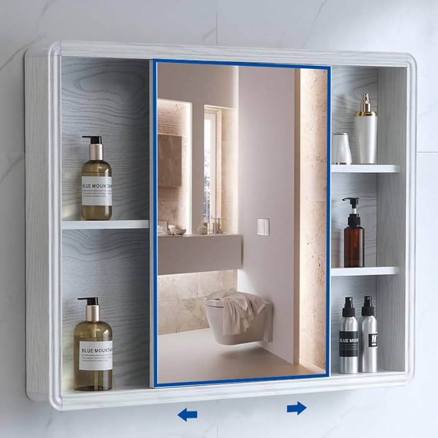 Amazon.co.jp: 引き戸ミラーキャビネット スペースアルミミラー