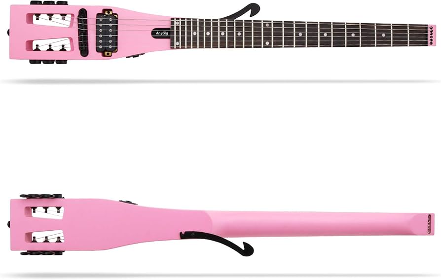 Amazon | Anygigポータブルトラベルエレキギター 82CM 1.6KG ピンク