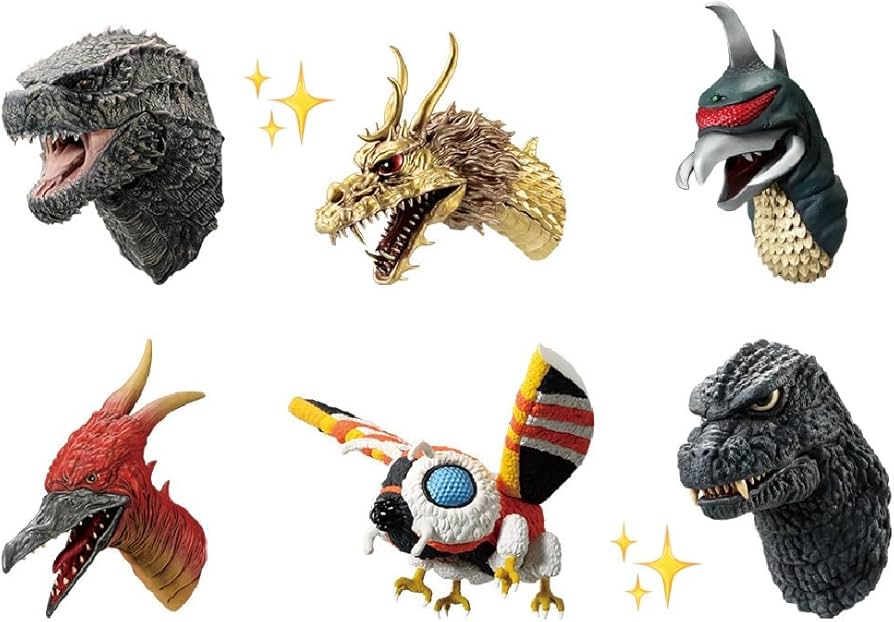 一番くじ ゴジラ F賞 モンスターヘッドマグネット キングギドラ 3個