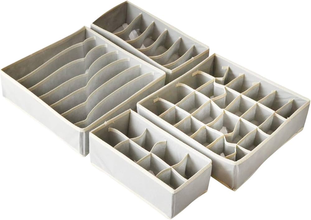 Amazon｜しあわせ倉庫 布 収納ボックス 4点 セット 引き出し 仕切り