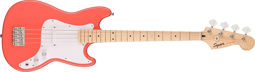 Amazon.com: Squier Squier Sonic Bronco Bass, Tahitian Coral, Maple