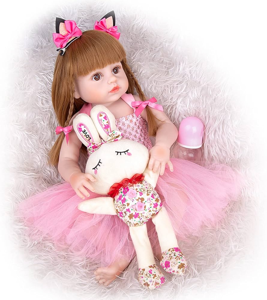 Amazon.co.jp: 48CMリボーンドール可愛いお姫様ピンクのドレスで女の子