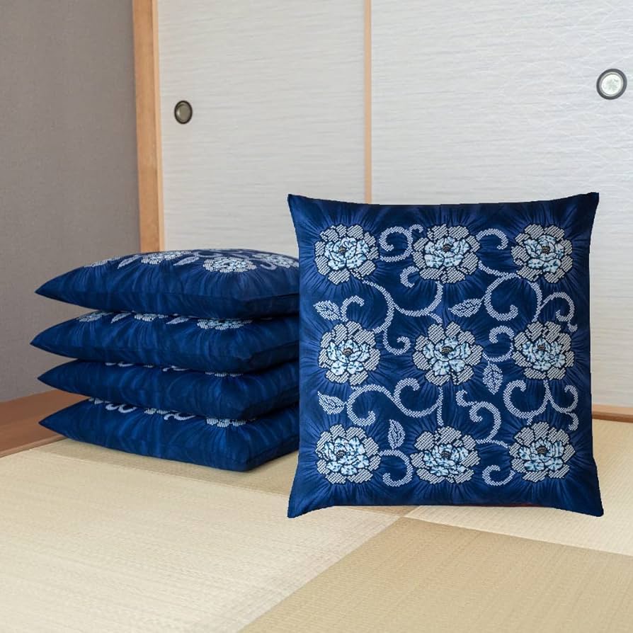 Amazon.co.jp: 座布団カバー 5枚組 銘仙判 55×59cm 綿100％ 【 日本製