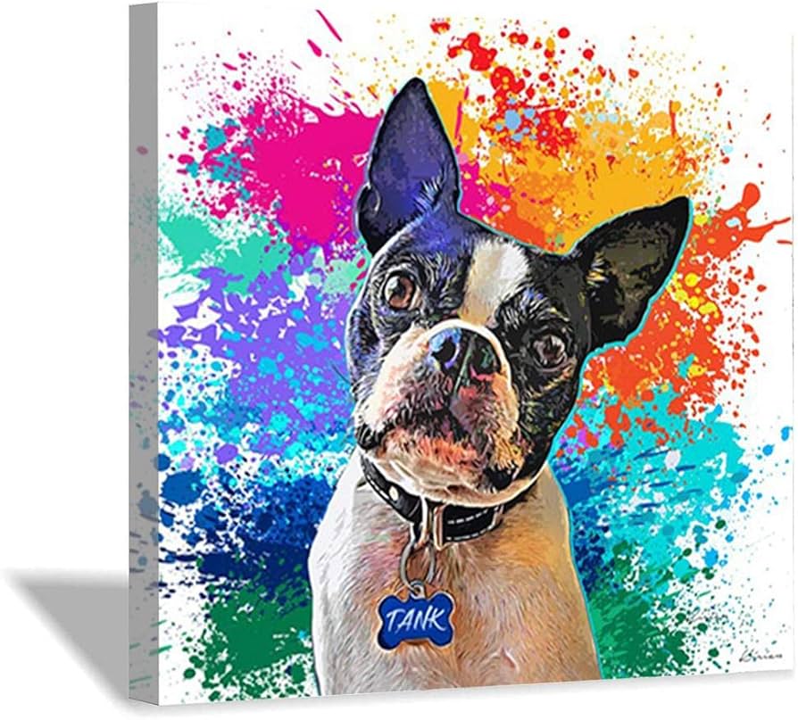 Amazon.co.jp: ペットキャンバス、犬のキャンバス、ペットの絵画の