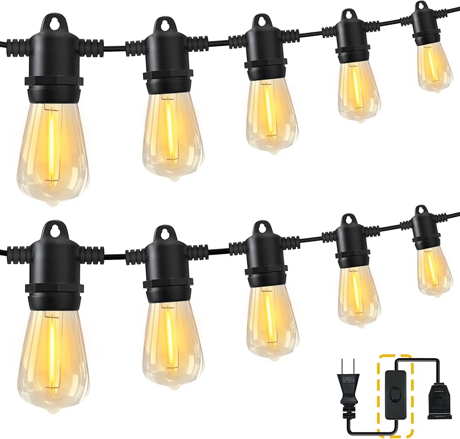 D-2 LED ストリングライト 20灯 電球色 キャンプ イベント 屋外用 D-2