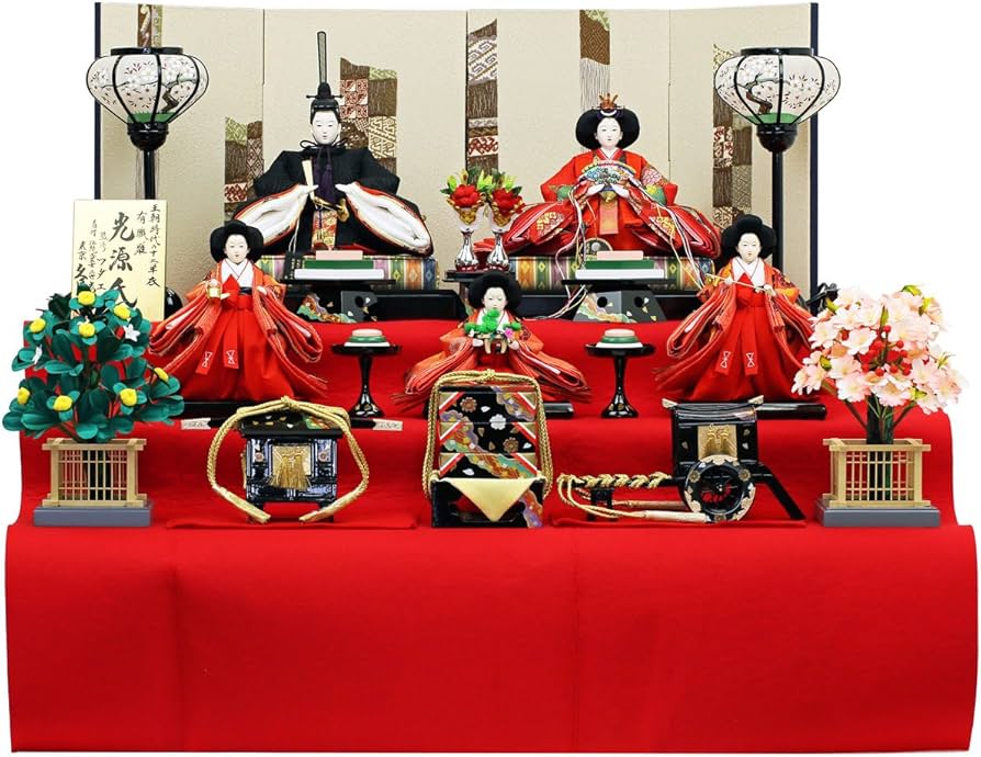 Amazon | 雛人形 ひな人形 久月 人形の久月 三段飾り 五人飾り 十二単