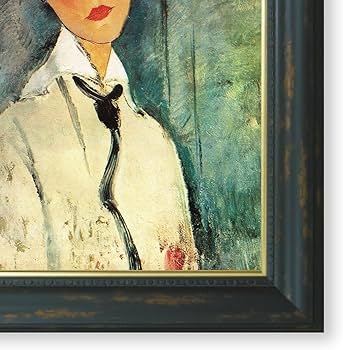 Amazon.co.jp: AC HAN026 モディリアーニ 黒いネクタイの女 F6 額入り