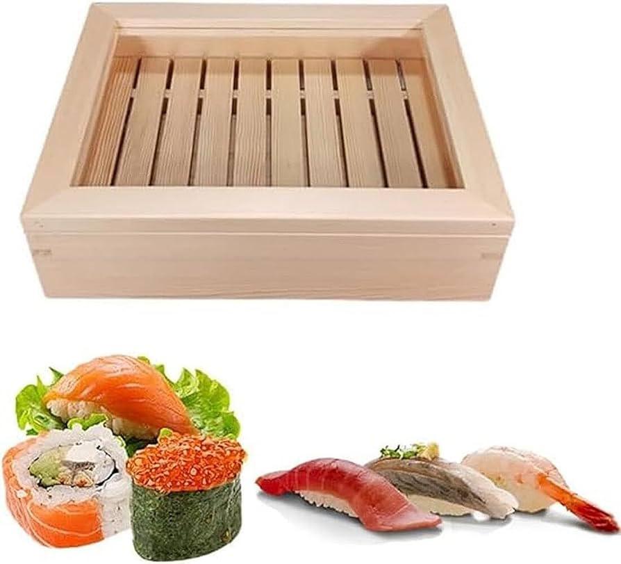Amazon.co.jp: GriMei 寿司 ネタ箱 木製 刺身 寿司ネタ入れ 保存容器