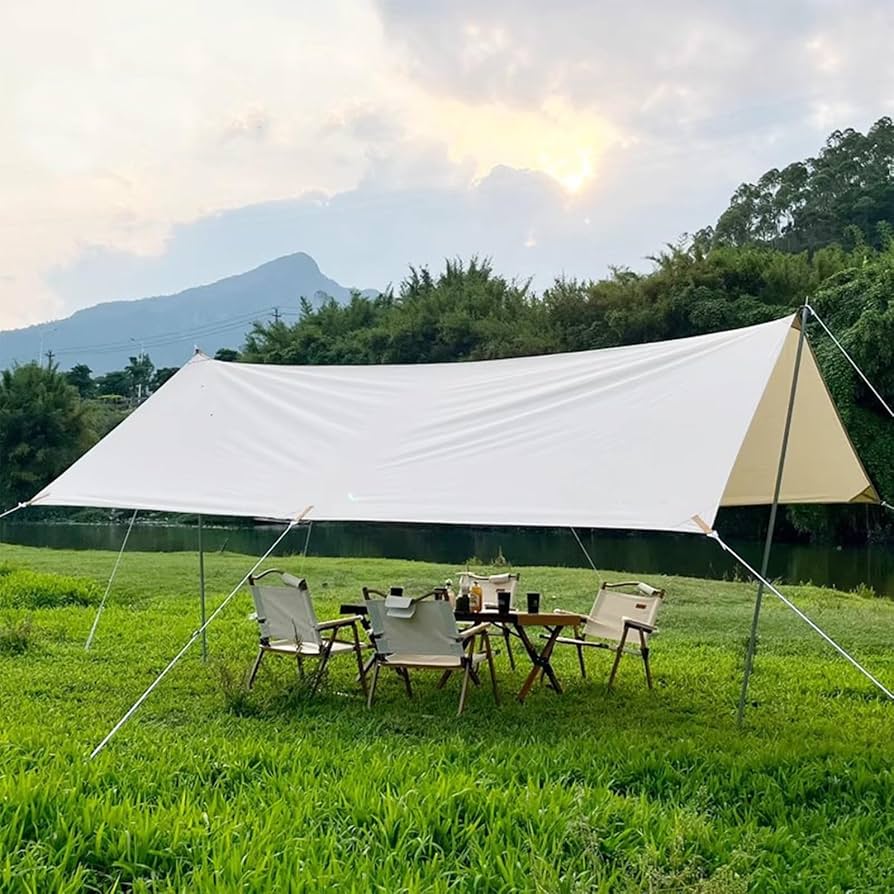 Amazon | EFGETD 防水タープ キャンプ タープ スクエアタープ 多機能