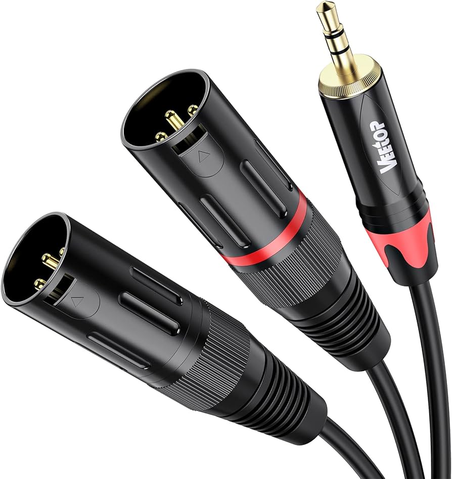 Amazon.co.jp: 3.5mm to xlr×2，Veetop 2xlr 3.5mm 変換，3.5mm to
