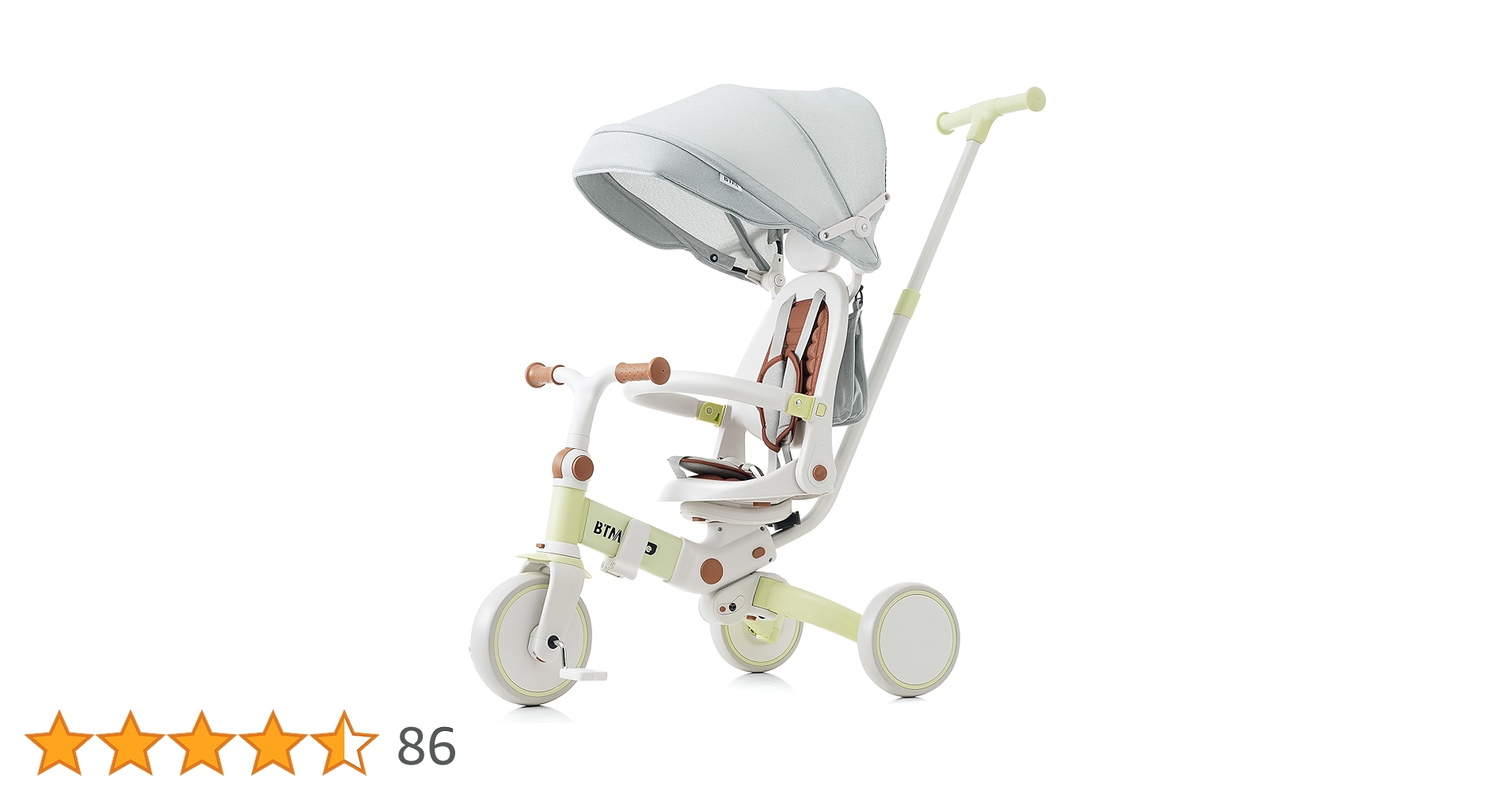 BTM 三輪車 折りたたみ ホワイト/グレー BTM 子供用三輪車 折りたたみ