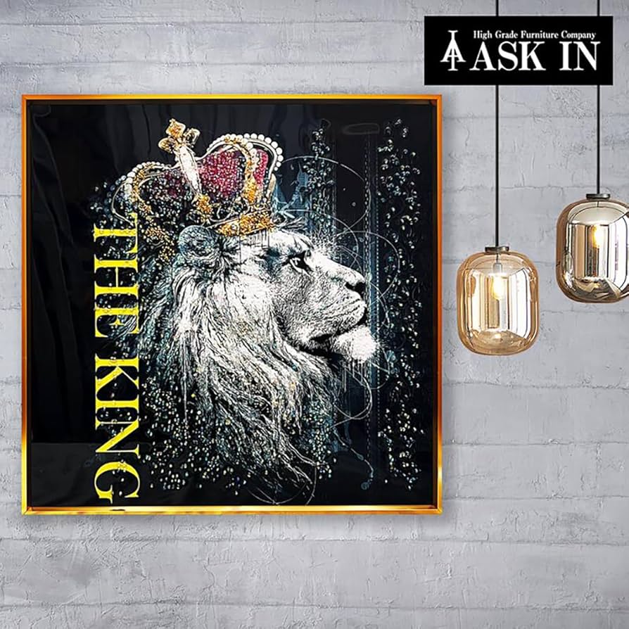 Amazon.co.jp: クリスタルアート おしゃれ 51x51cm アート ライオン