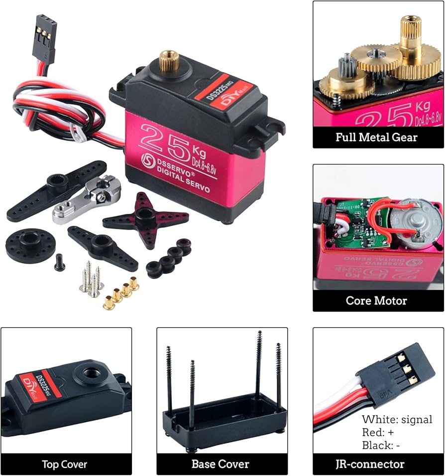 Amazon | DS3225 25kg RCサーボ 270度 高トルク フルメタルギア 6V