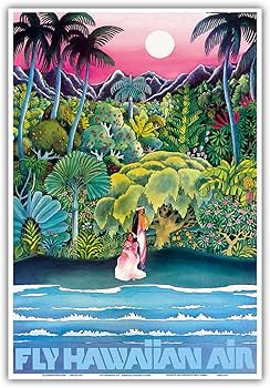 Amazon.com: Fly Hawaiian Air - Hawaii Women on the Beach