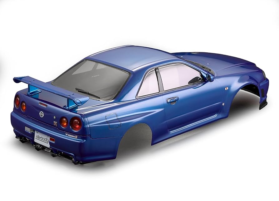タミヤ R34 GT-R 塗装済完成ボディ メタリックパープル／ガンメタル