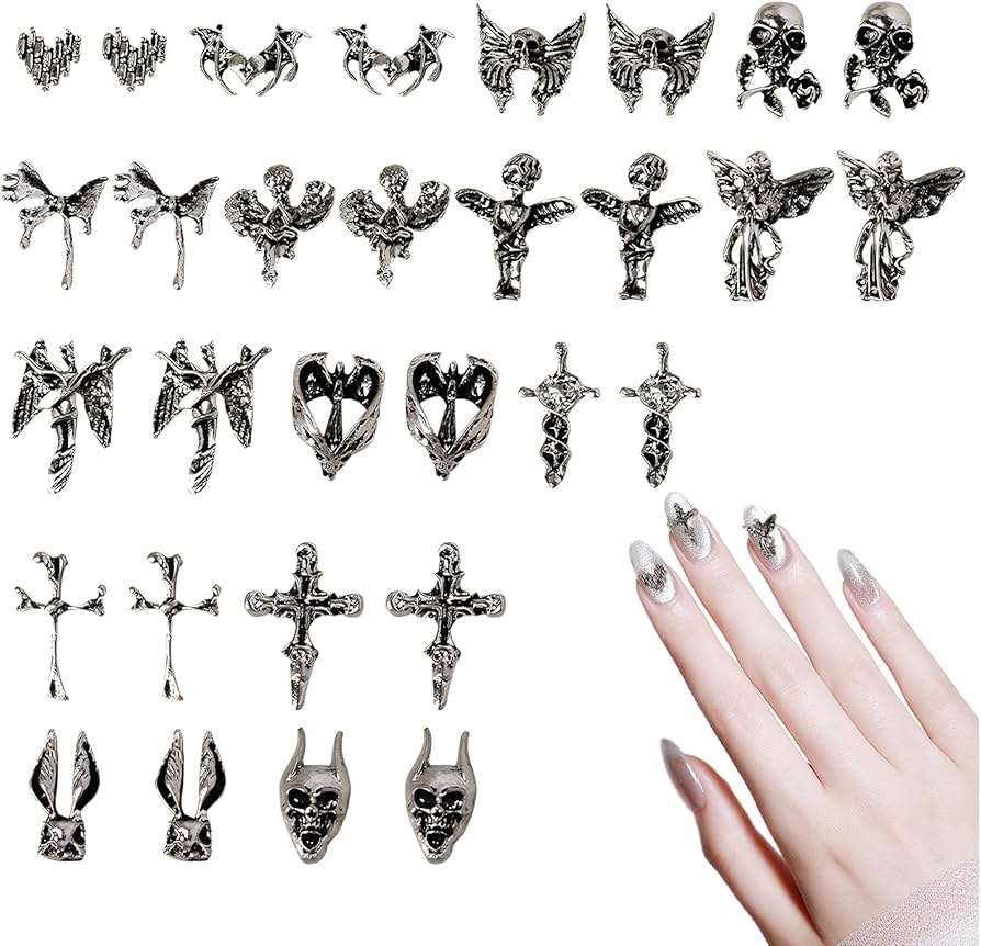 Amazon.co.jp: VTEERY(みさ) ネイルパーツ パンク風 (30個セット