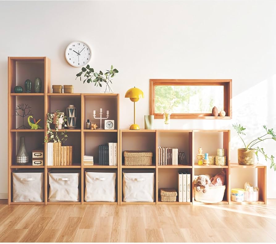 Amazon｜[ベルメゾン] ラック 連結 木製 オープンシェルフ B(9マス