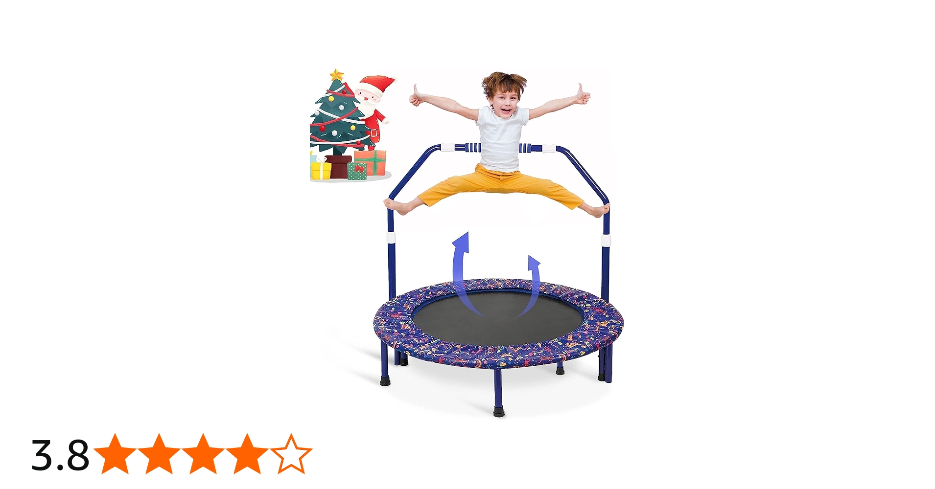 Amazon | トランポリン 手すりつき 折りたたみ 高さ調節可能 92cm 静音